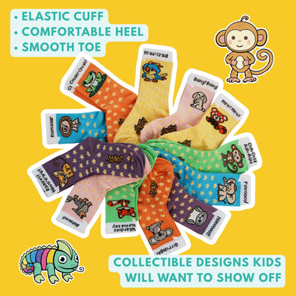 Jungly Kids Socks — 7 Colours. 7 Animals. One Fun Pair For Every Day.