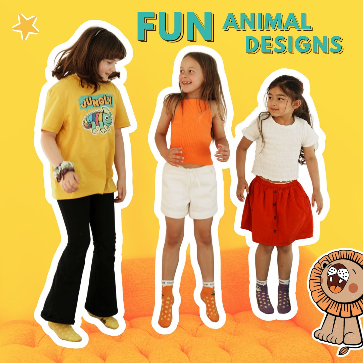 Jungly Kids Socks — 7 Colours. 7 Animals. One Fun Pair For Every Day.